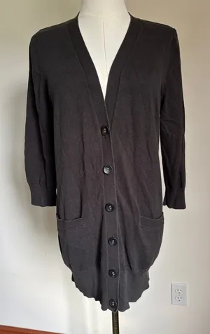 Motherhood Black Button-Front Longline Cardigan thumbnail 1