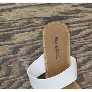 Style & Co. Womens Elliee Flat Sandals 2 Band 10020656300 White Lizard 5.5M thumbnail 6