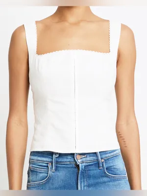 NWT Kourt Halley Top size 8 Linen white Few Moda Corset tank thumbnail 1