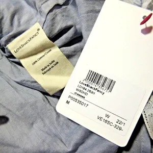 NWT LoveShackFancy Natasha Mini in Washed Denim Hand Dye Ruffle Cotton Dress M thumbnail 6