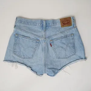 Levi’s High Waisted Light Wash 501 Denim Shorts thumbnail 7