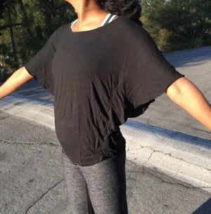 New York And Company Black Flowy Top thumbnail 2