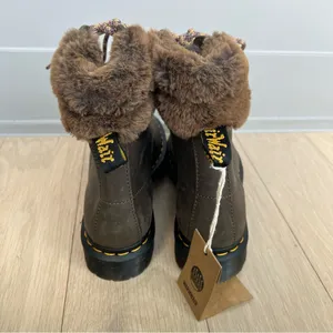 Dr. Martens 1460 Serra Collar Faux Fur Lined Lace Up Boots - Brown - Women’s 9 thumbnail 6