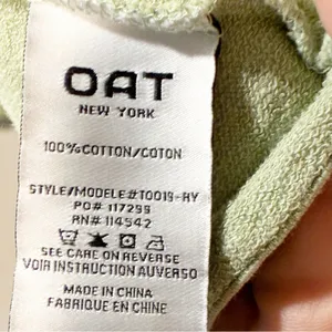 OAT New York Top Polo Sweatshirt Collared Long‎ Sleeve Green Women’s Size Medium thumbnail 4