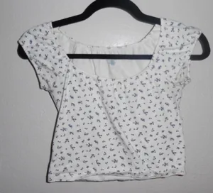 Floral Brandy Melville Baby Tee thumbnail 1