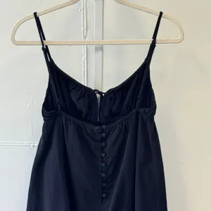 Princess Polly Black Cotton Babydoll Mini Dress Tie Front Button Back Size 4 thumbnail 4