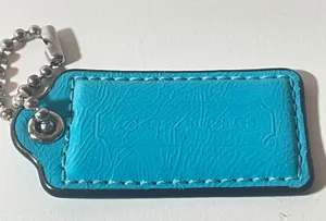 Coach Bag Hangtag Turquoise Blue Leather Replacement Charm Accessory thumbnail 1