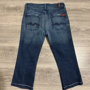 7 For‎ All Mankind Mid Waist Bootcut Y2K Jeans Women Sz 28 Dark Wash Cropped USA thumbnail 6