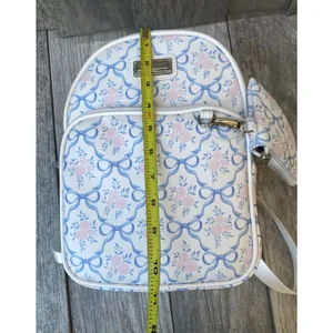 Madden Girl Backpack & Wallet Set – Floral Bows, Pastel Blue & Pink thumbnail 3
