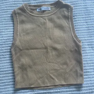 Tan ZARA Top Tank Ribbed thumbnail 1