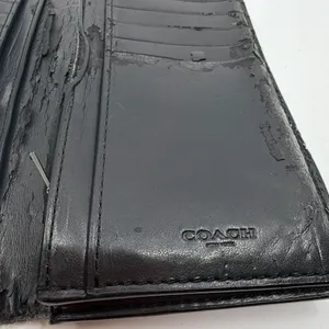 Coach Signature Coated Canvas Slim Black Wallet thumbnail 6