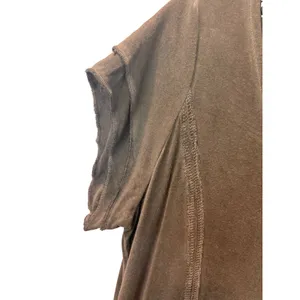 POL NWOT Boho Mineral Gray V-Neck Short Sleeve Stretch Exposed Stitch Mini Dress thumbnail 5