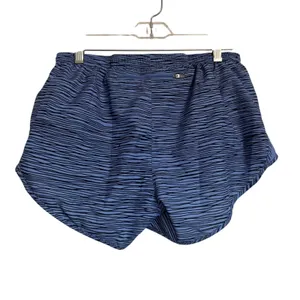 Nike Dri-FIT Womens Running‎ Shorts Blue Black Wave Print Size M Zip Pocket thumbnail 5