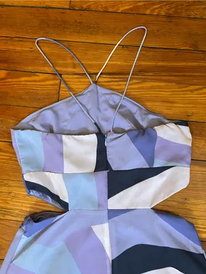 Hutch Halter Cutout Mini Dress in Lavender Abstract Print* small flaw thumbnail 10