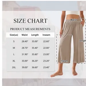 NWT ~ Plus Size Tan Wide Leg Cropped Casual Palazzo Pants Yoga Lounge ~ XXL thumbnail 3