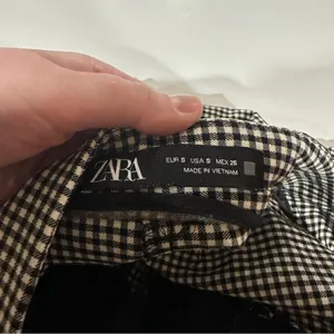 Zara Black & White Gingham‎ Print High Rise Ankle Pants Size S thumbnail 8