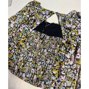 Free People Mabel blouse features a sheer floral print with balloon sleeves F53 thumbnail 9