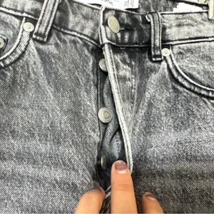 & Other Stories Stockholm Atelier High Rise Straight Leg Jeans Gray Black Raw He thumbnail 5