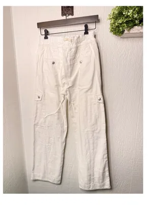 Free People We The Free Park Ave Cargo Pants – Ivory – Size Large thumbnail 8