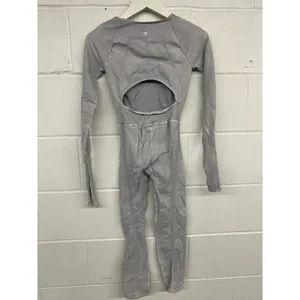 Free People Movement XS Lilac Ice Gray Good Karma Long Sleeve One Piece Jumpsuit thumbnail 5