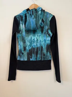 Alo Yoga Watercolor Desert Flow Full-Zip Hoodie Jacket Blue Green Black Size S thumbnail 4