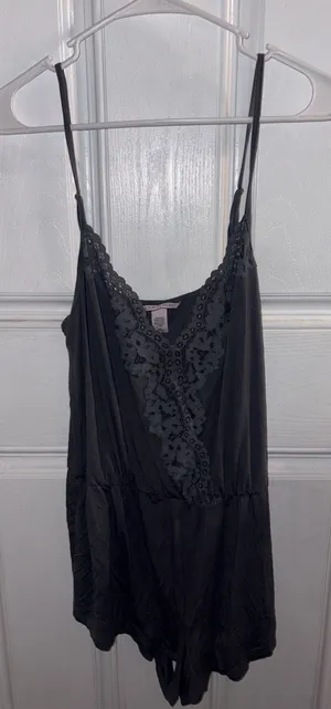 Victoria's Secret Sleeper, Pajama Romper, One Piece Shorts, Size Medium, Gray thumbnail 1