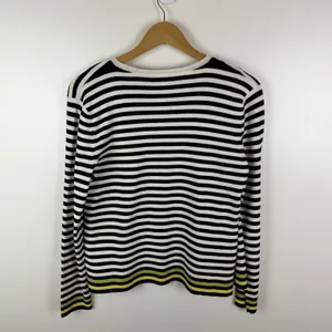 AK Anne Klein Striped Knit Cardigan Sweater Tank Top Set Size L/PL Mod Layering‎ thumbnail 7