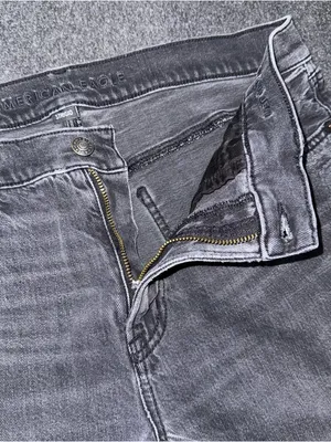American Eagle Womens AE Ex Boyfriend Jeans Size 8 Short Black Gray Baggy Loose thumbnail 7