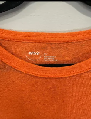 Aerie Women’s Small Orange Oversized Relaxed T-Shirt thumbnail 2
