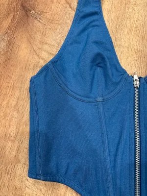 Out From Under Blue Halter Top  thumbnail 2