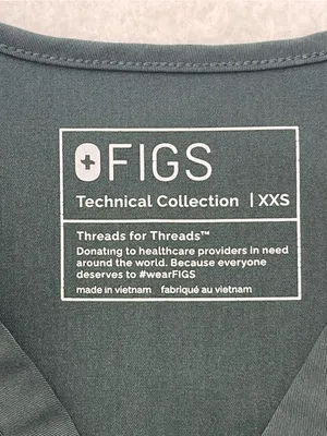 Figs Technical Collection Womens Dark Gray Slate Short Sleeve Scrubs Top XXS thumbnail 8
