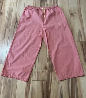 Victorias Secret Pajama Set Medium Orange Yellow Gingham Check Top & Crop Bottom thumbnail 6
