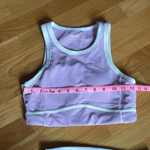 WILO Active Women’s Matching Sports Bra & High Waist Leggings Set Pink White Trim Size S thumbnail 6