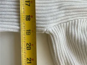 Lulu's White Ribbed Cropped Crewneck Sweater thumbnail 6