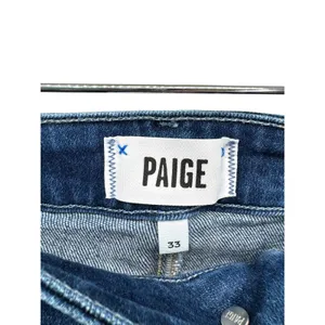 PAIGE Anessa Wide Leg Cropped Jeans Sz 33 High Rise Medium‎ Wash Denim Stretch thumbnail 3