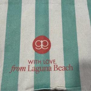 Gorjana Mint and Cream Striped Tote thumbnail 5