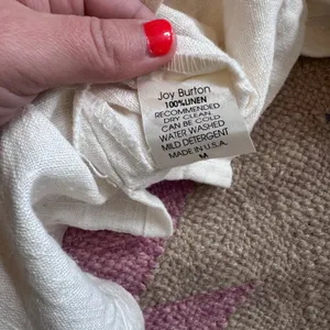 VTG 100% Linen Joy Burton My Tribe Boxy Ivory Tunic Medium thumbnail 3