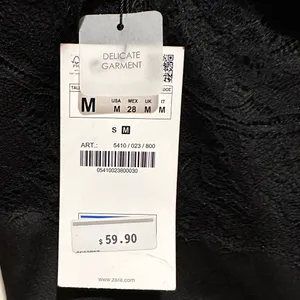 Zara W&B Collection Lacey Vneck Bodycon Spaghetti Strap Cocktail Party Dress M thumbnail 5
