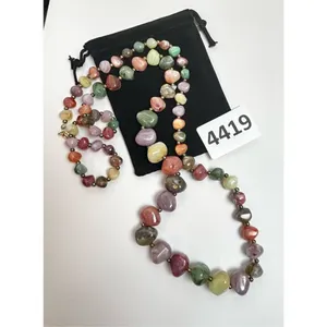 Vintage Genuine Lucite necklace with beads that imitate natural semi-precious st thumbnail 3