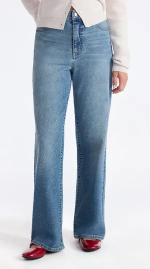 No Boundaries Womens Jeans Sz XS Medium Wash High Rise Baggy Wide Leg Denim NWT thumbnail 1