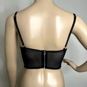 Victoria's Secret Black Lace Bustier Corset Demi Bra Top thumbnail 3