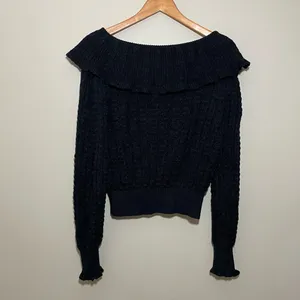 Free People Crazy in Love Ruffle Off the Shoulder Sweater thumbnail 6