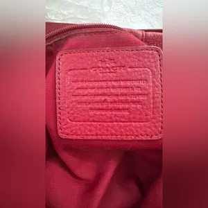 COACH Isabella Vibrant RED Leather Bag Shoulder Pebble Gold Hardware Handbag. thumbnail 10