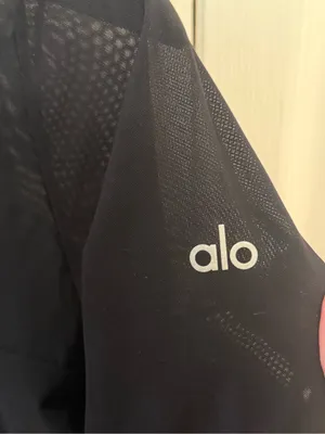 Alo Yoga Mesh Sheer Illusion Long Sleeve in Black thumbnail 4