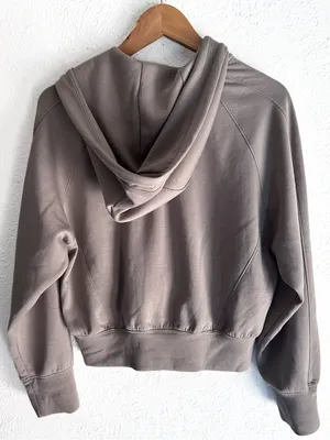 Abercrombie & Fitch YPB NeoKNIT Active Full-Zip Hoodie Tan Brown Small thumbnail 2