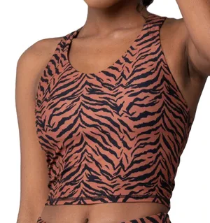 KYODAN Ladies Tiger Animal Print Crop Bra Top S thumbnail 1