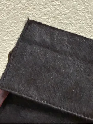 FREEBIRD By Steven Lola Black Calf Hair Leather Wallet Clutch Crossbody Bag thumbnail 10