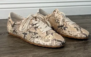 Dolce Vita Snakeskin Print Lace-Up Sneakers Size 7.5 thumbnail 1