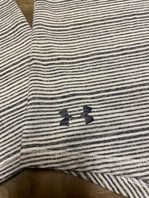 Under Armour Womens Striped Funnel Neck Pullover Zinger Top Black White Size Medium thumbnail 4