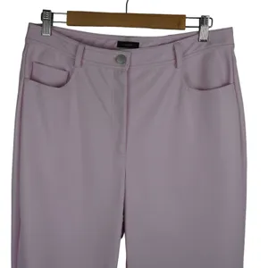 Halogen Faux Leather Pants Women Size 10 Pink Straight Leg Nordstrom High Rise thumbnail 9